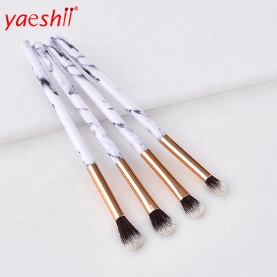 4pcs Marble Patten Makeup Brush for Cosmetic Powder Foundation Eyeshadow Lip Make up Brushes Set Plastic Marble Pattern Handle